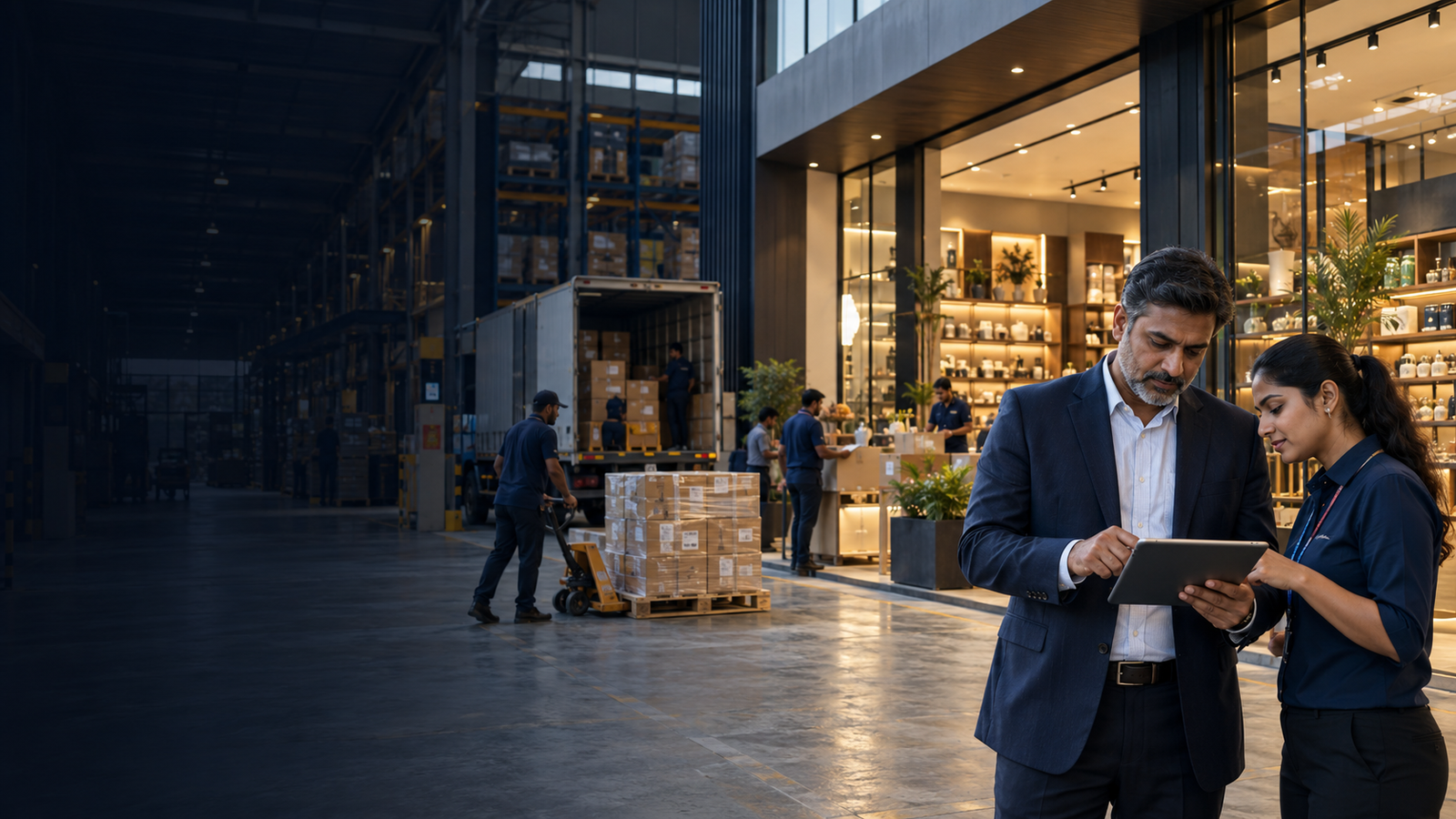 Business operations and customer-facing retail working together